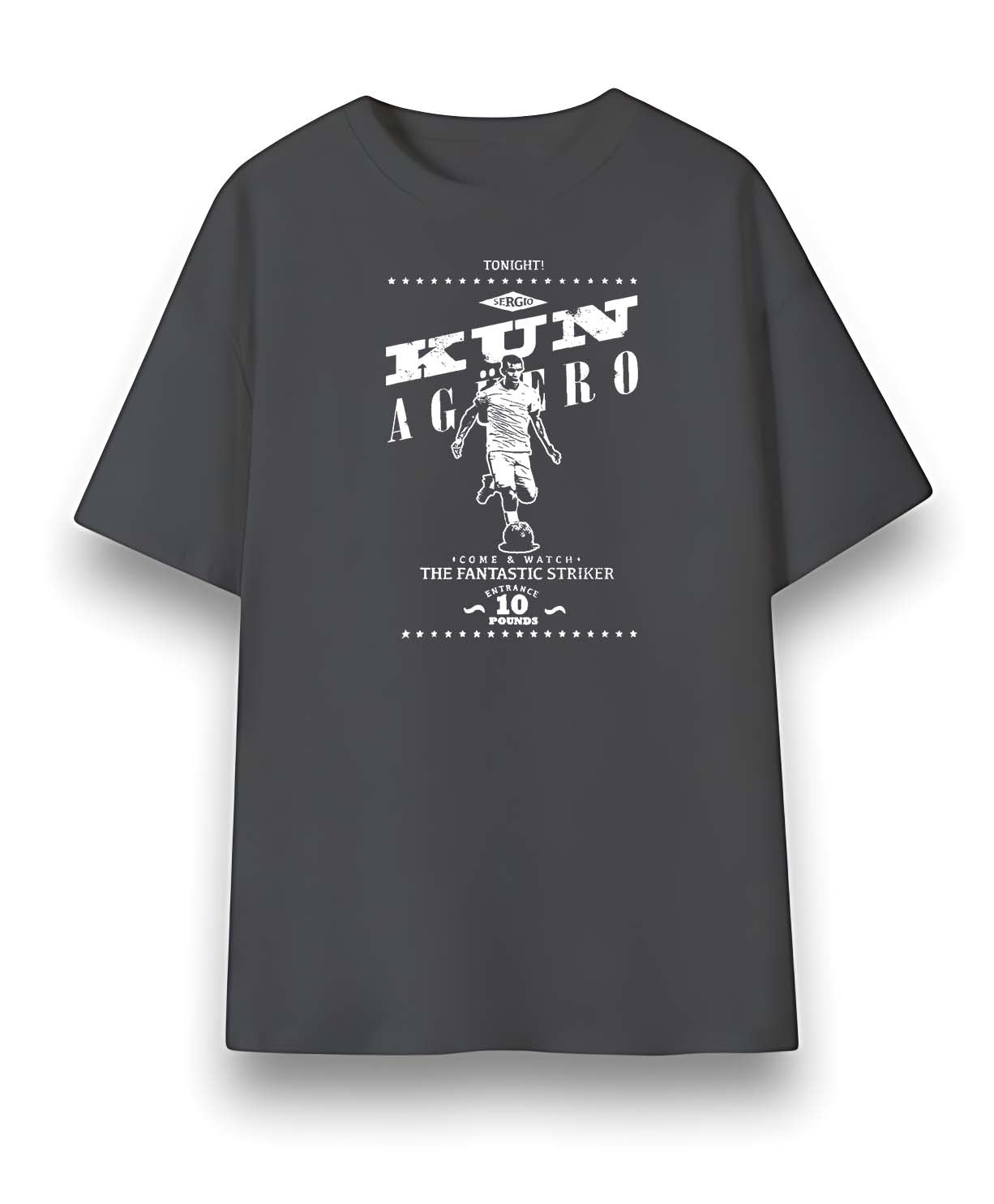 Retro Sergio Agüero Football Poster T-Shirt – Vintage Soccer Legend Graphic Tee Argentina Manchester City