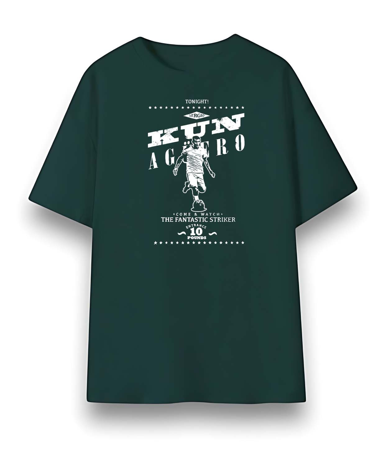 Retro Sergio Agüero Football Poster T-Shirt – Vintage Soccer Legend Graphic Tee Argentina Manchester City