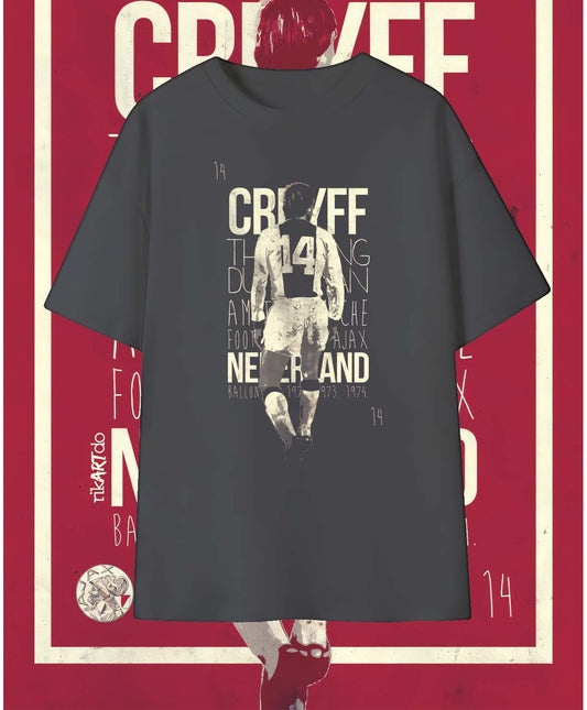 Retro Johan Cruyff Football Poster T-Shirt – Vintage Soccer Legend Graphic Tee