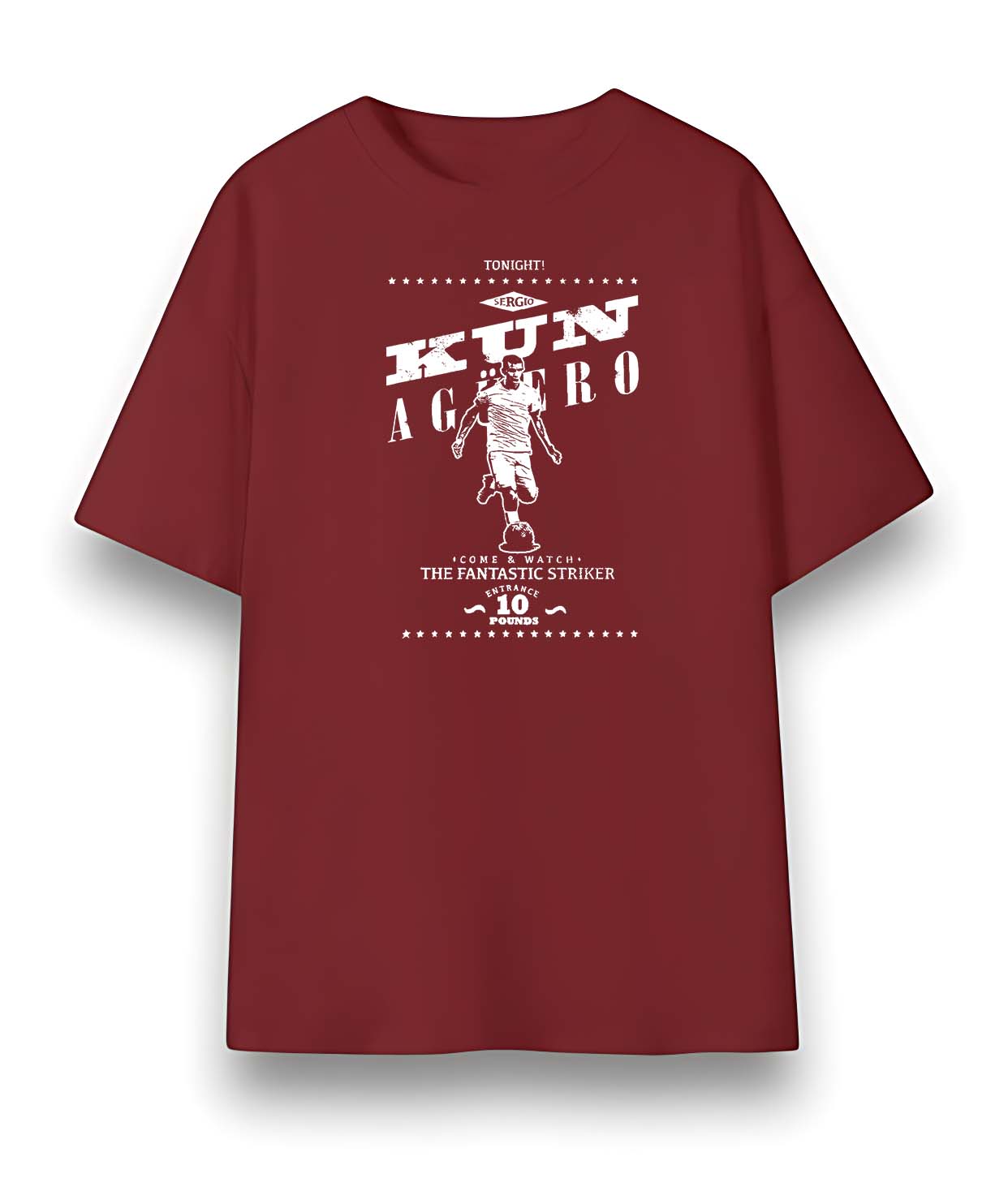 Retro Sergio Agüero Football Poster T-Shirt – Vintage Soccer Legend Graphic Tee Argentina Manchester City