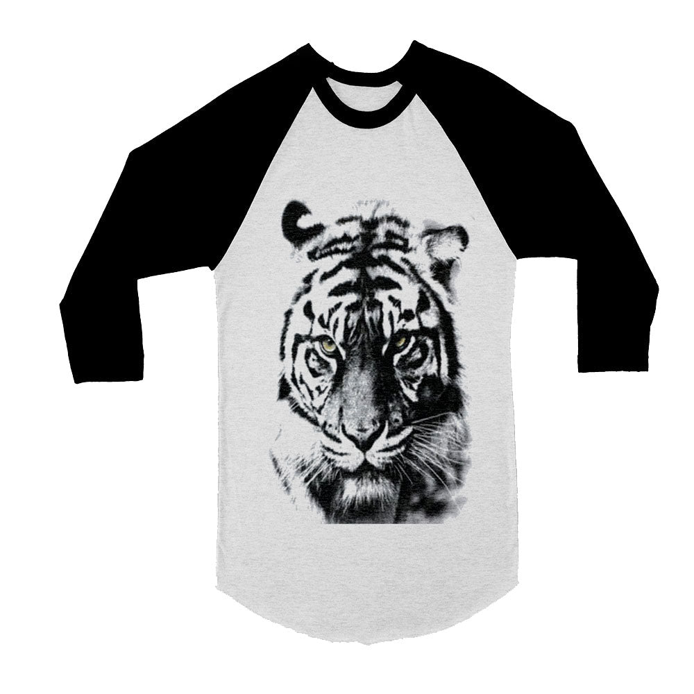 Unisex Bengal Tiger Raglan 3/4 Sleeve Baseball T-Shirt