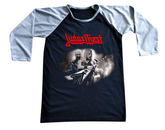 Unisex Judas Priest Raglan 3/4 Sleeve Baseball T-Shirt