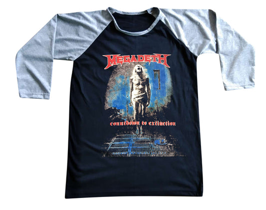 Unisex Megadeth Raglan 3/4 Sleeve Baseball T-Shirt