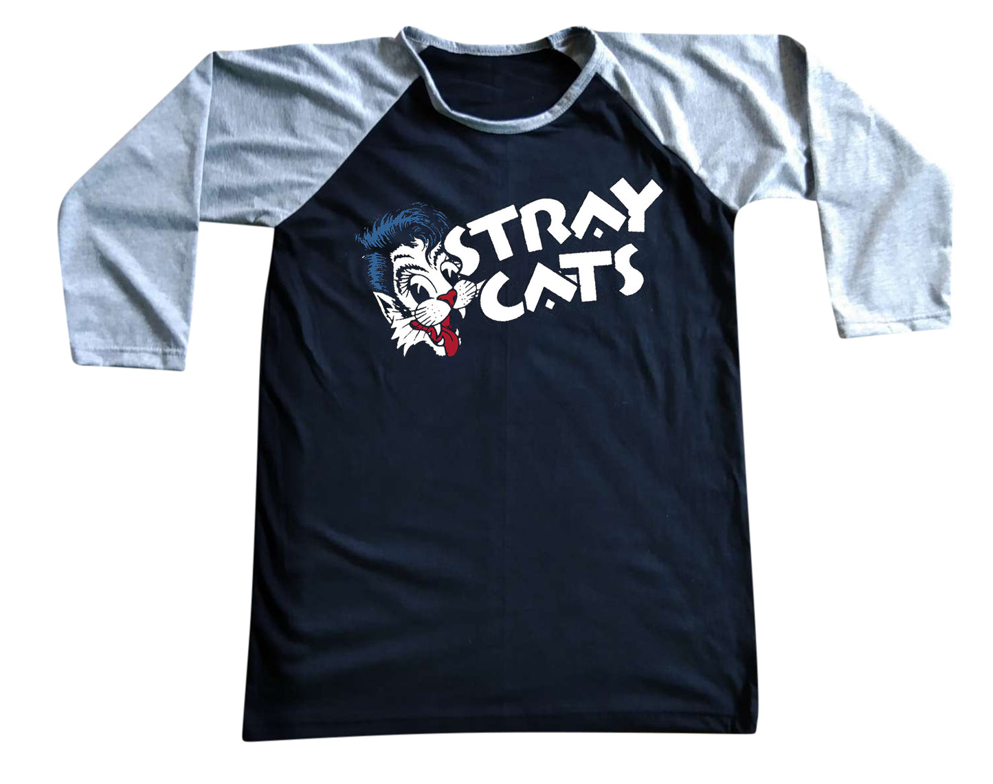 Unisex Stray Cats Raglan 3/4 Sleeve Baseball T-Shirt