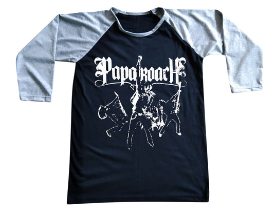 Unisex Papa Roach Raglan 3/4 Sleeve Baseball T-Shirt