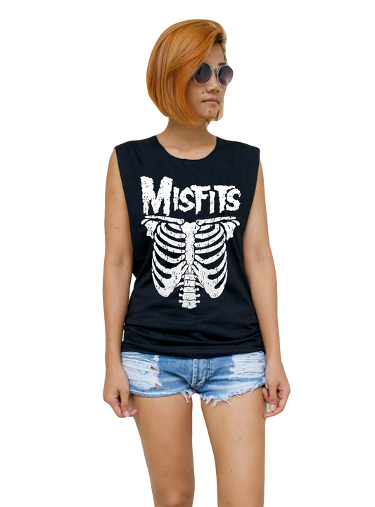 Ladies Misfits Vest Tank-Top Singlet Sleeveless T-Shirt