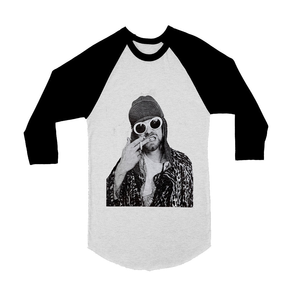 Unisex Kurt Cobain 3/4 Sleeve Baseball T-Shirt