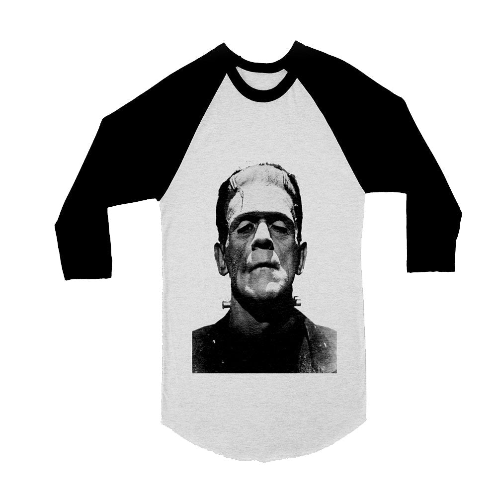 Unisex Frankenstein Halloween 3/4 Sleeve Baseball T-Shirt