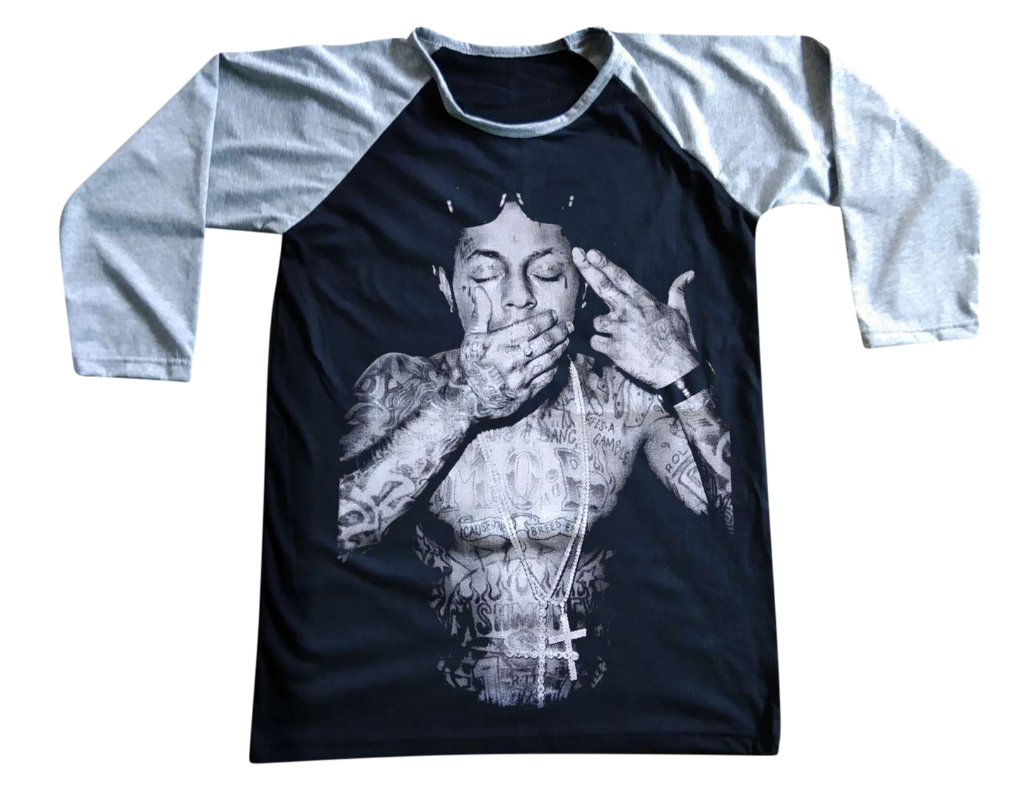 Unisex Lil Wayne Raglan 3/4 Sleeve Baseball T-Shirt