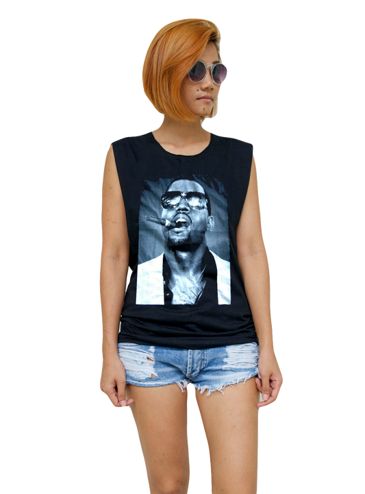 Ladies Kanye West Vest Tank-Top Singlet Sleeveless T-Shirt