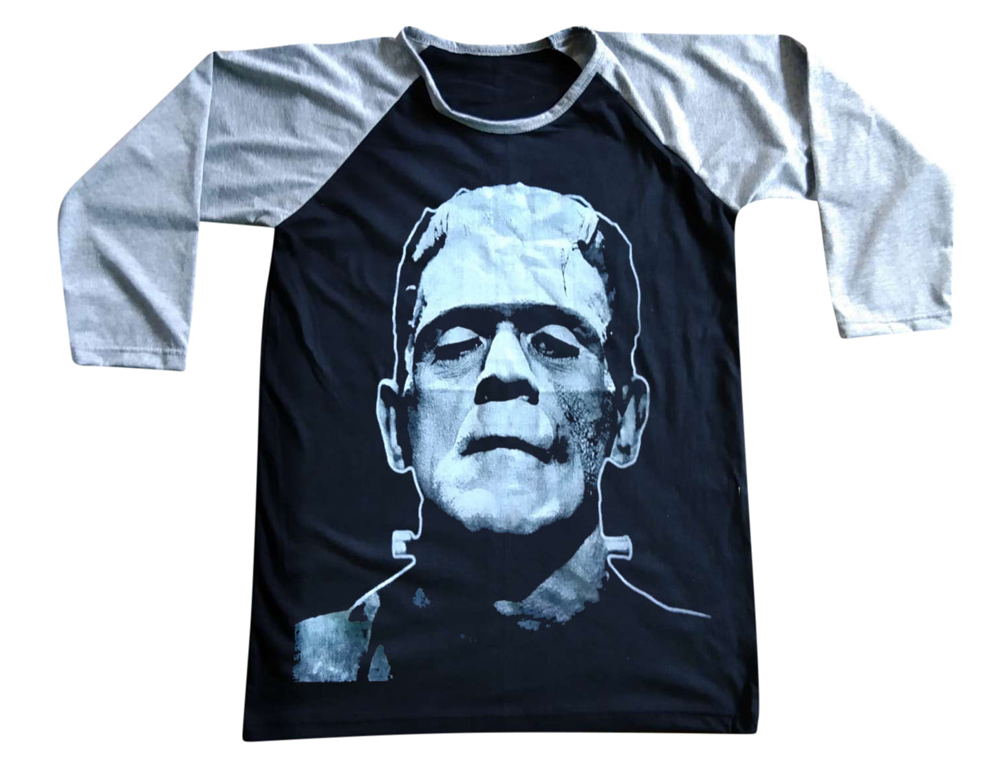 Unisex Frankenstein Raglan 3/4 Sleeve Baseball T-Shirt