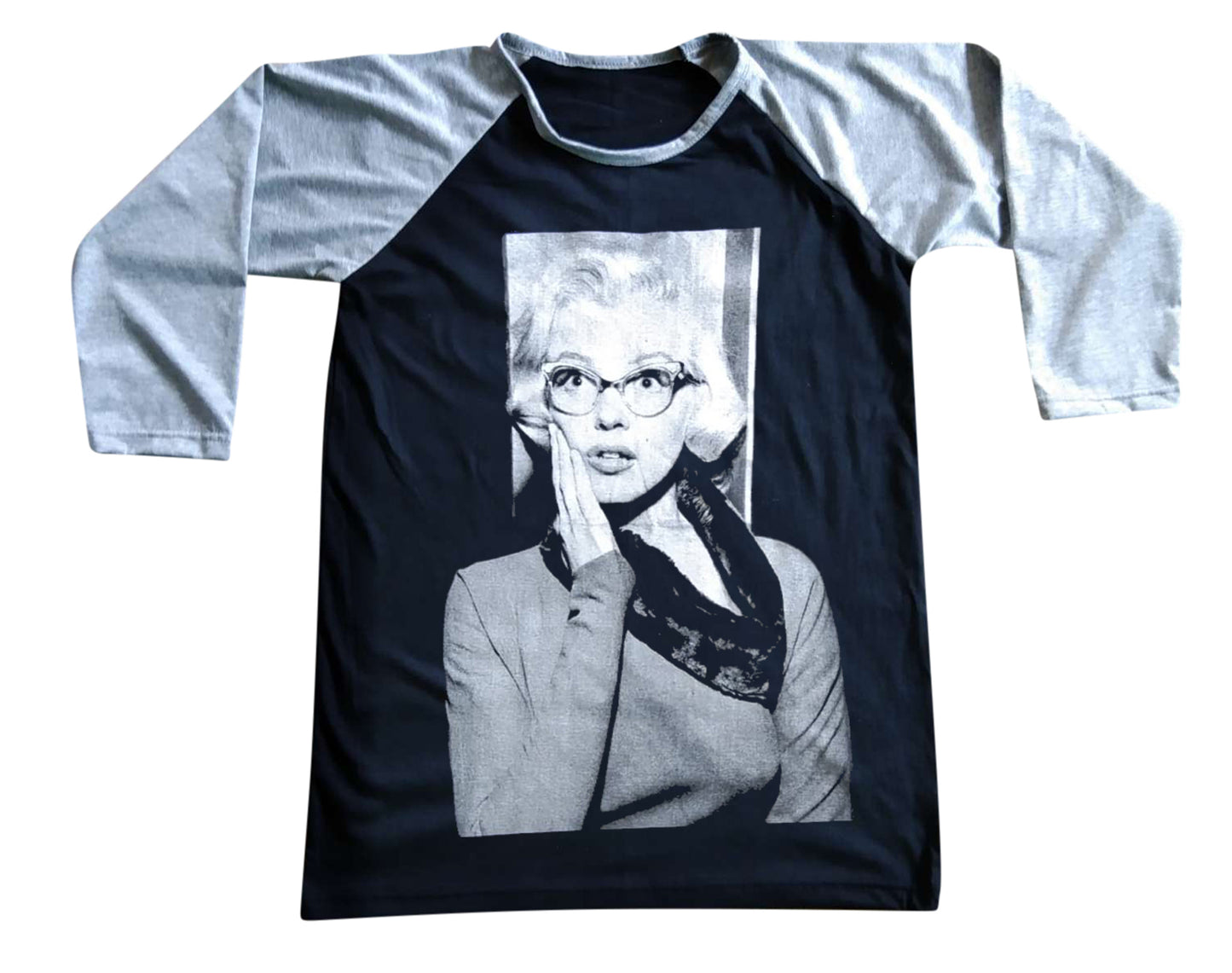 Unisex Marilyn Monroe Raglan 3/4 Sleeve Baseball T-Shirt