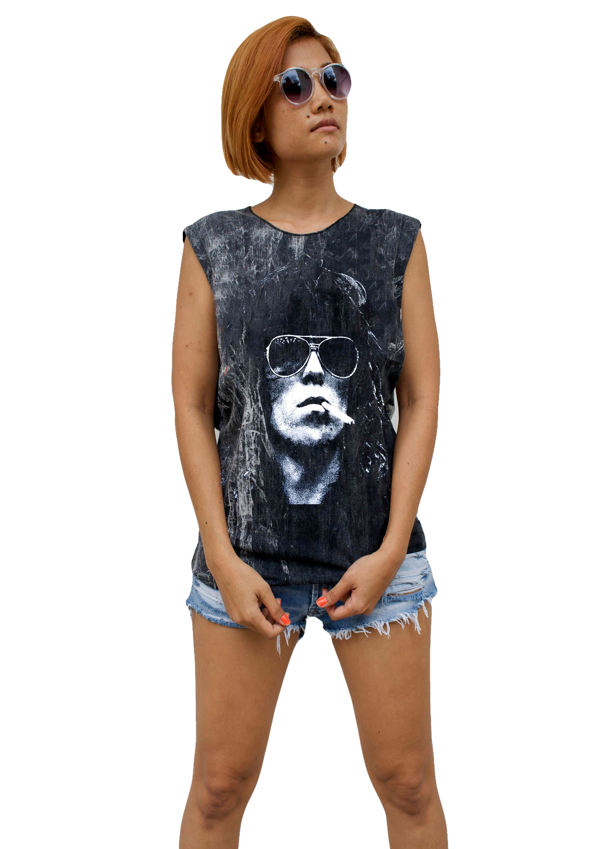 Ladies Keith Richards Vest Tank-Top Singlet Sleeveless T-Shirt