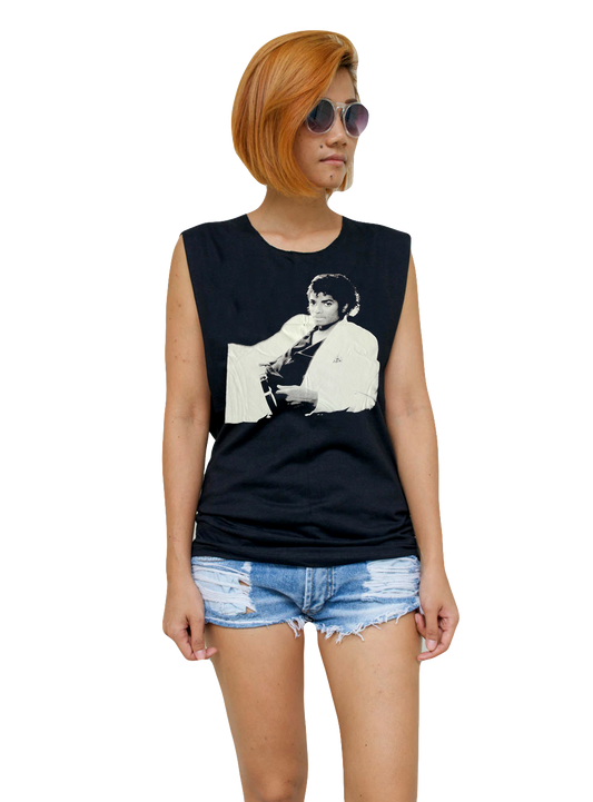 Ladies Michael Jackson Vest Tank-Top Singlet Sleeveless T-Shirt