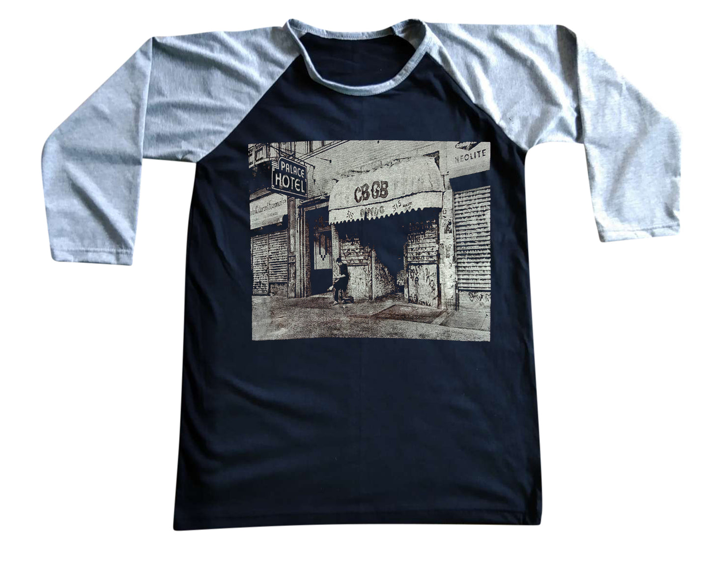 Unisex CBGB Raglan 3/4 Sleeve Baseball T-Shirt