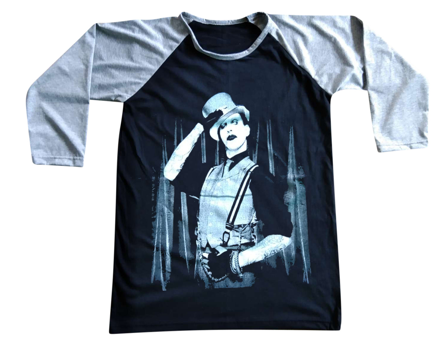 Unisex Marilyn Manson Raglan 3/4 Sleeve Baseball T-Shirt