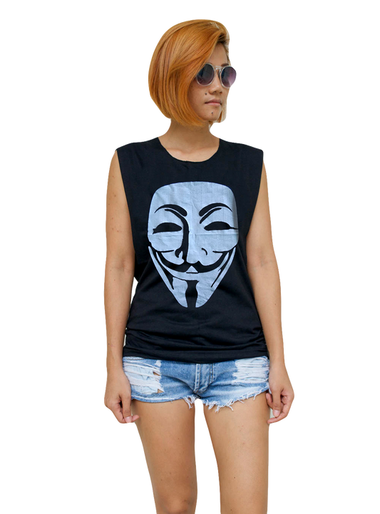 Ladies V For Vendetta Vest Tank-Top Singlet Sleeveless T-Shirt