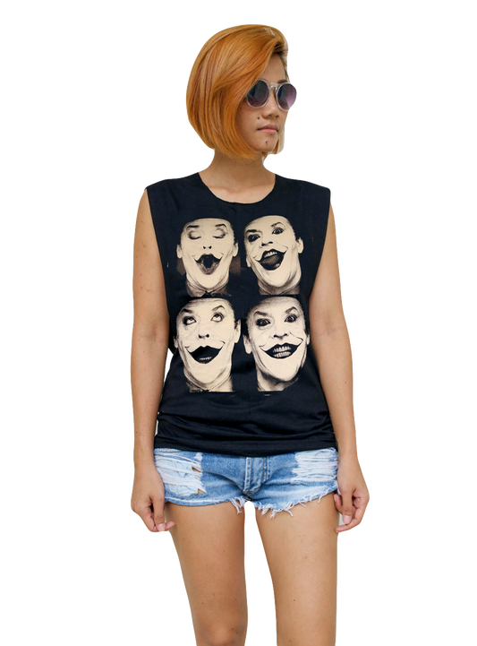 Ladies The Joker Jack Nicholson Vest Tank-Top Singlet Sleeveless T-Shirt