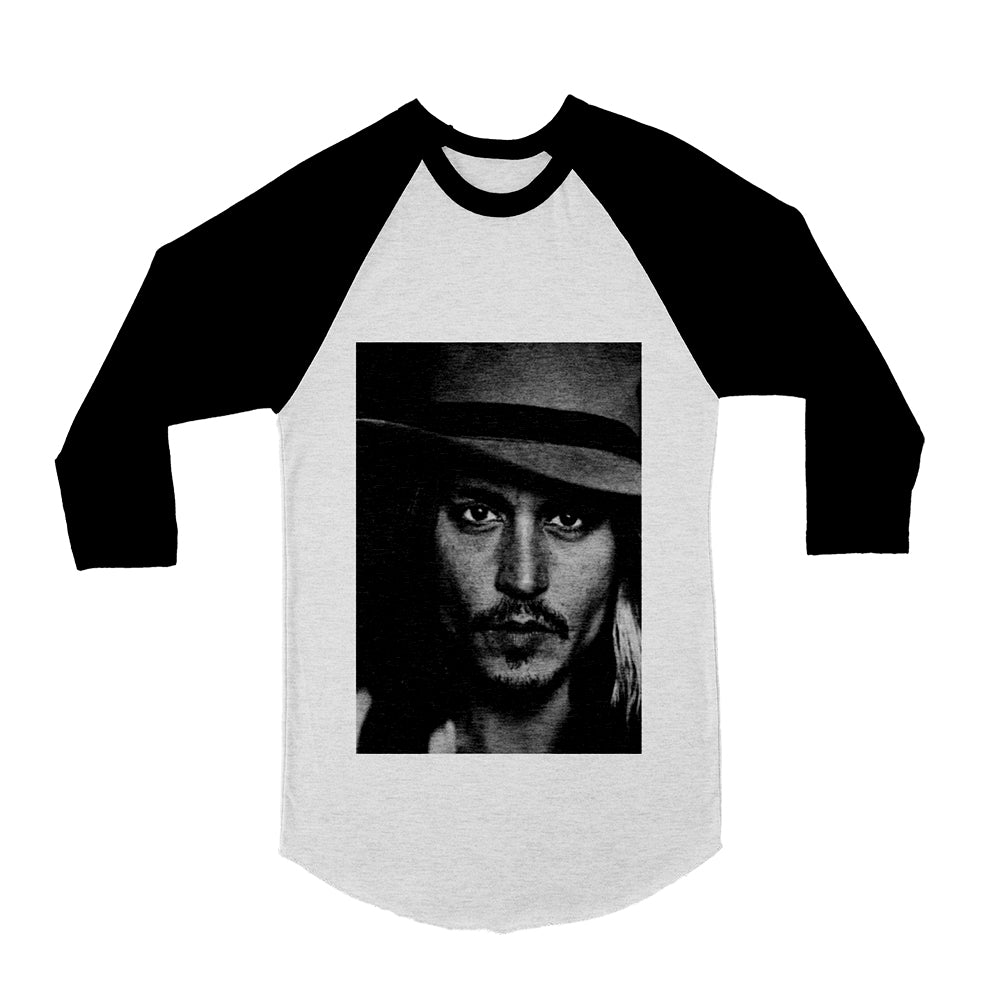 Unisex Johnny Depp 3/4 Sleeve Baseball T-Shirt