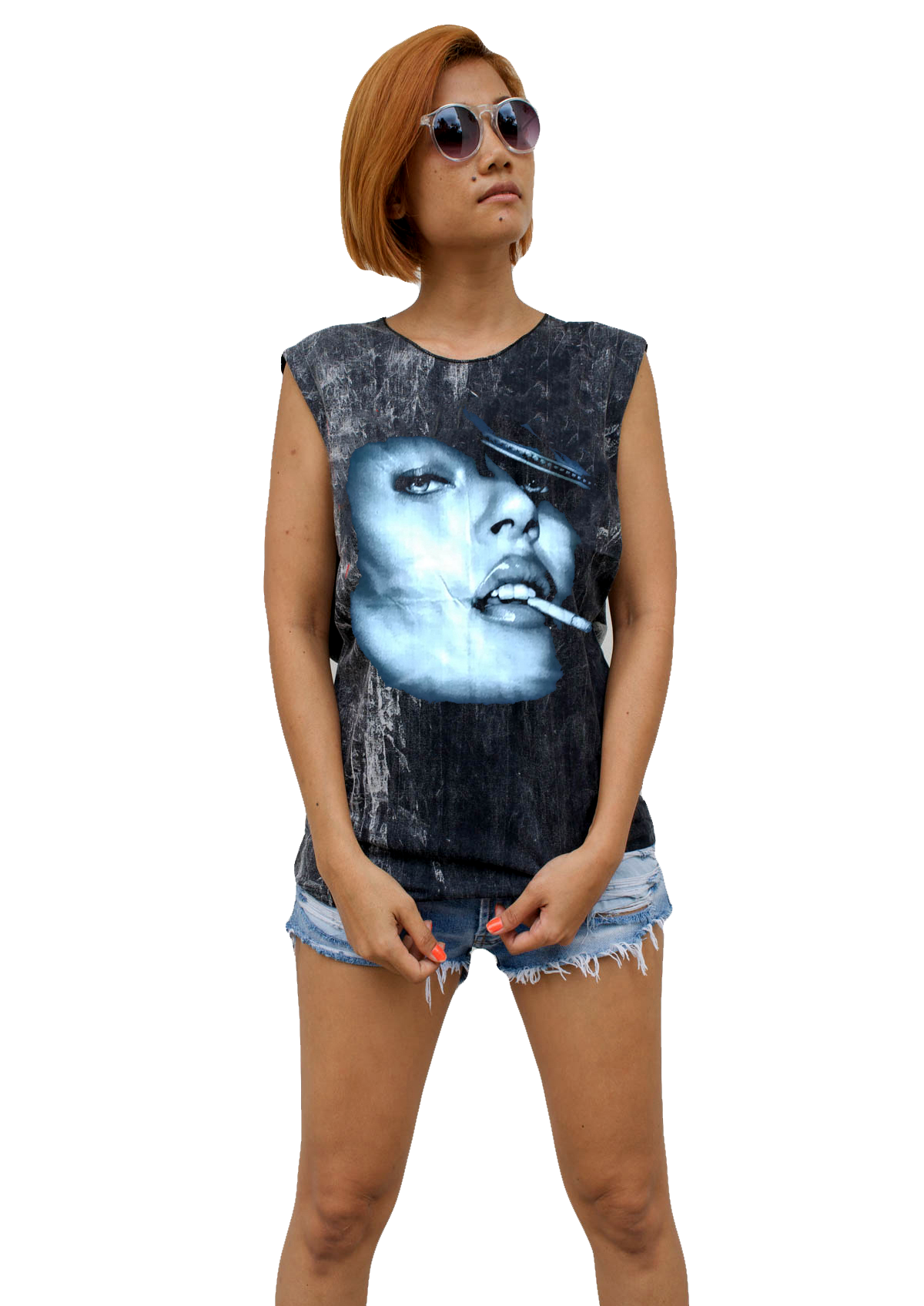 Ladies Kate Moss Vest Tank-Top Singlet Sleeveless T-Shirt