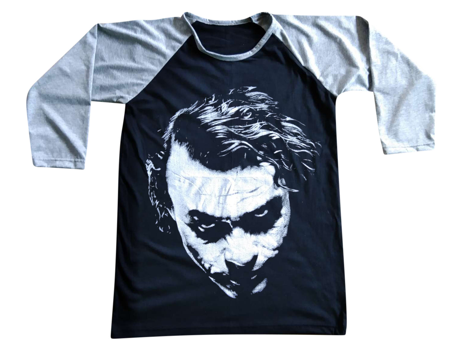 Unisex Heath Ledger The Joker Raglan 3/4 Sleeve Baseball T-Shirt