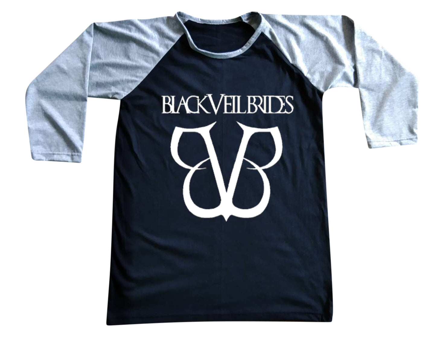 Unisex Black Veil Brides Raglan 3/4 Sleeve Baseball T-Shirt