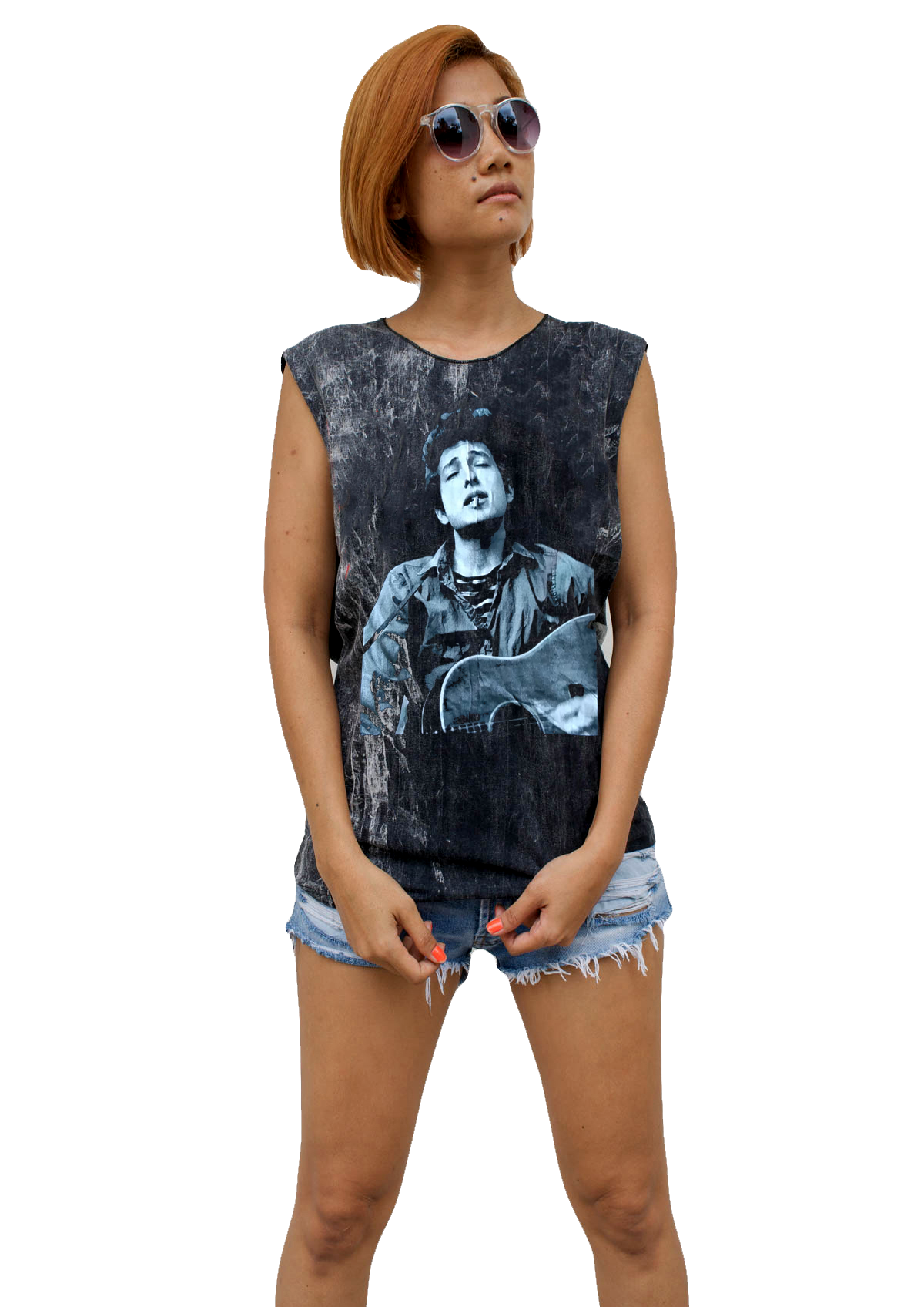 Ladies Bob Dylan Vest Tank-Top Singlet Sleeveless T-Shirt