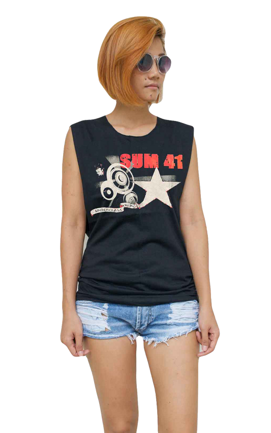 Ladies Sum 41 Vest Tank-Top Singlet Sleeveless T-Shirt