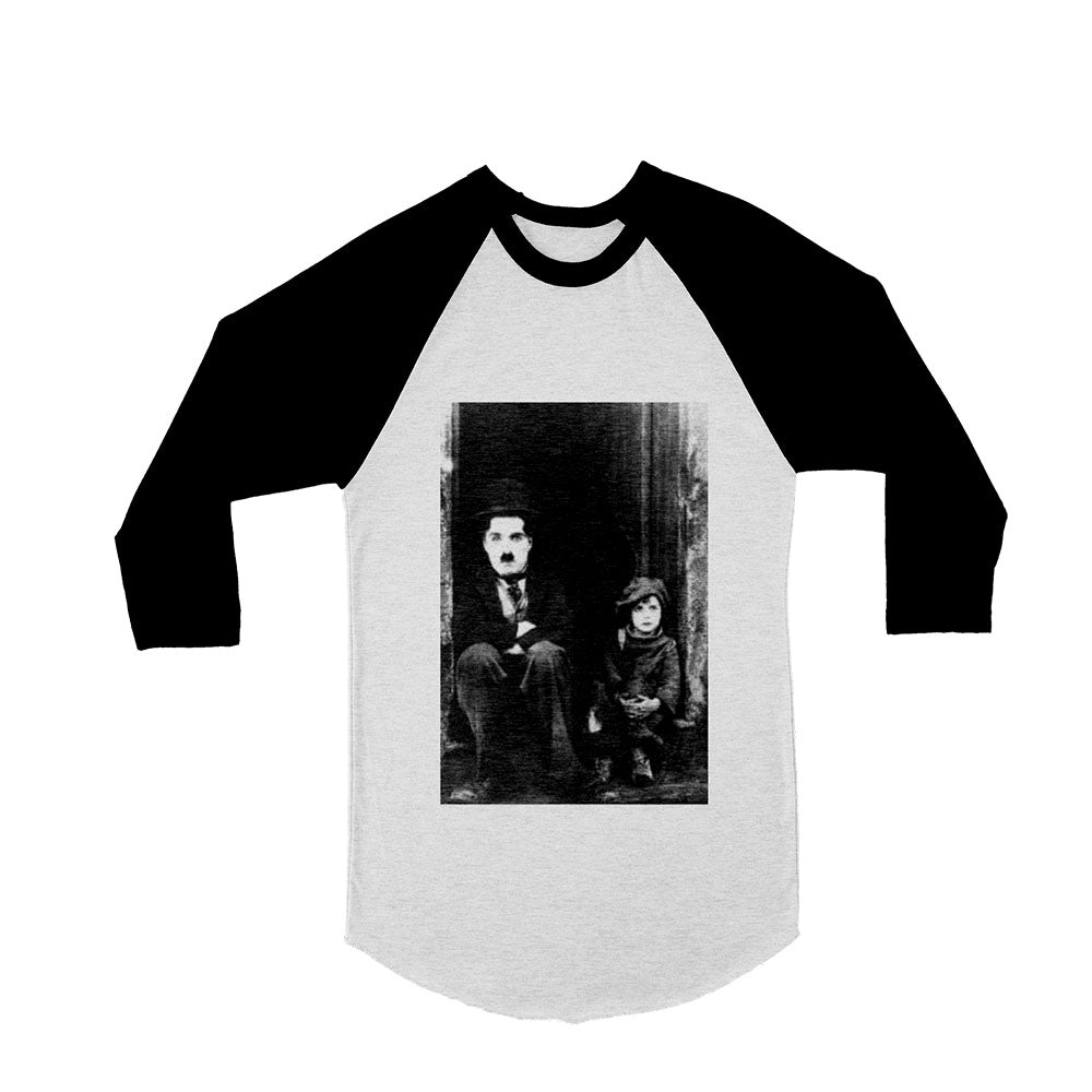 Unisex Charlie Chaplin The Kid 3/4 Sleeve Baseball T-Shirt
