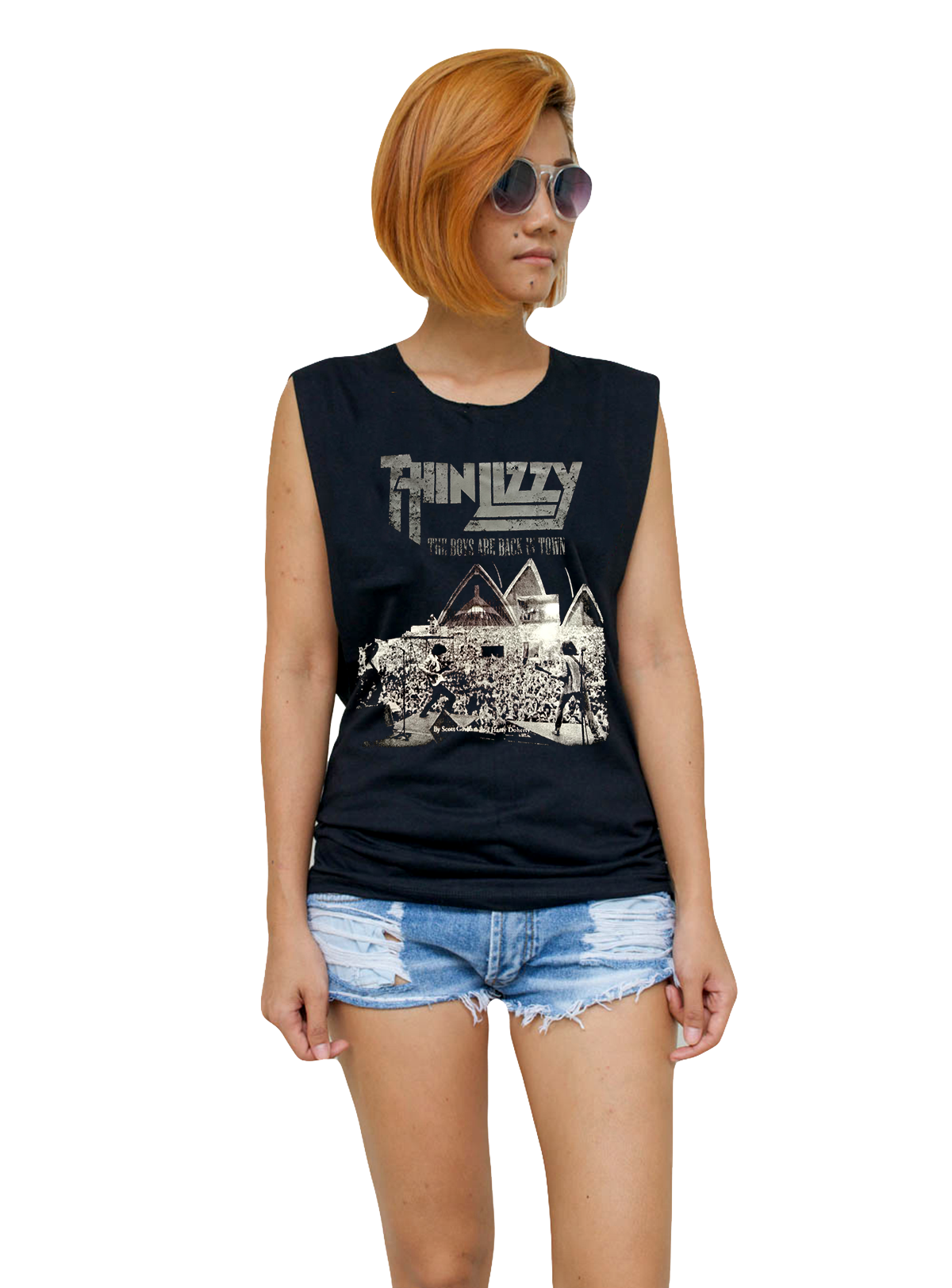 Ladies Thin Lizzy Vest Tank-Top Singlet Sleeveless T-Shirt