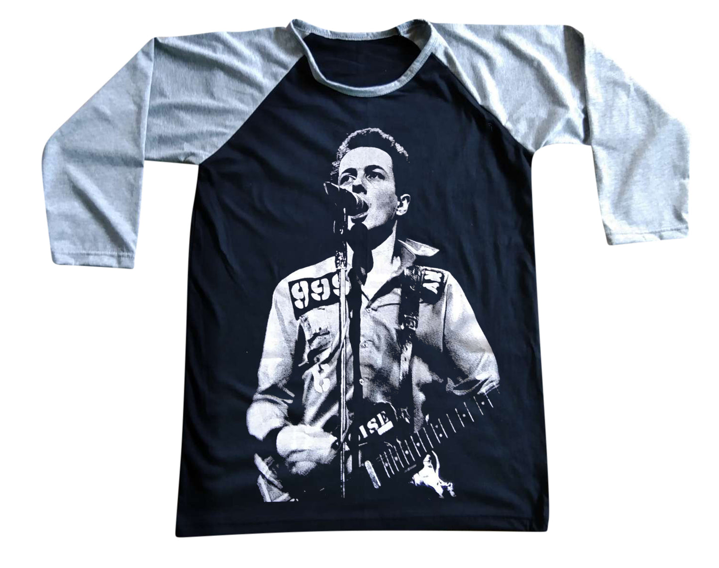 Unisex Joe Strummer The Clash Raglan 3/4 Sleeve Baseball T-Shirt