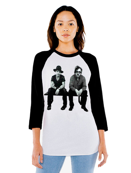 Unisex Johnny Depp & Tim Burton 3/4 Sleeve Baseball T-Shirt