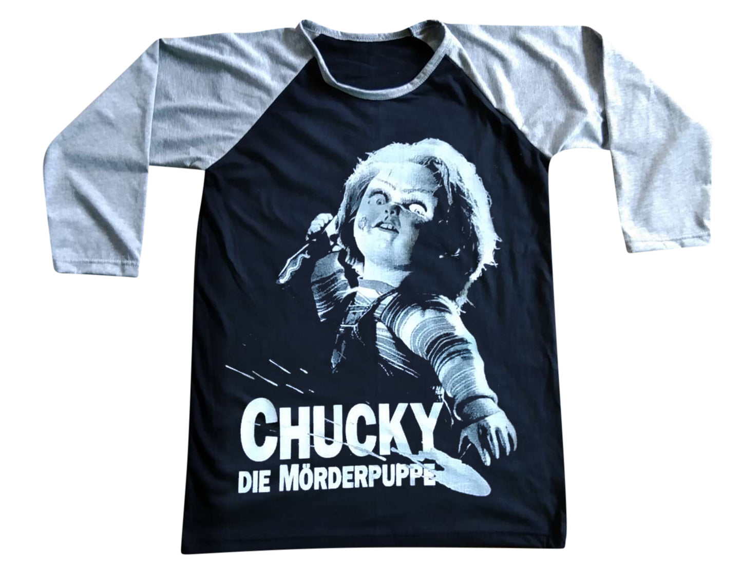 Unisex Chucky Childs Play Raglan 3/4 Sleeve Baseball T-Shirt