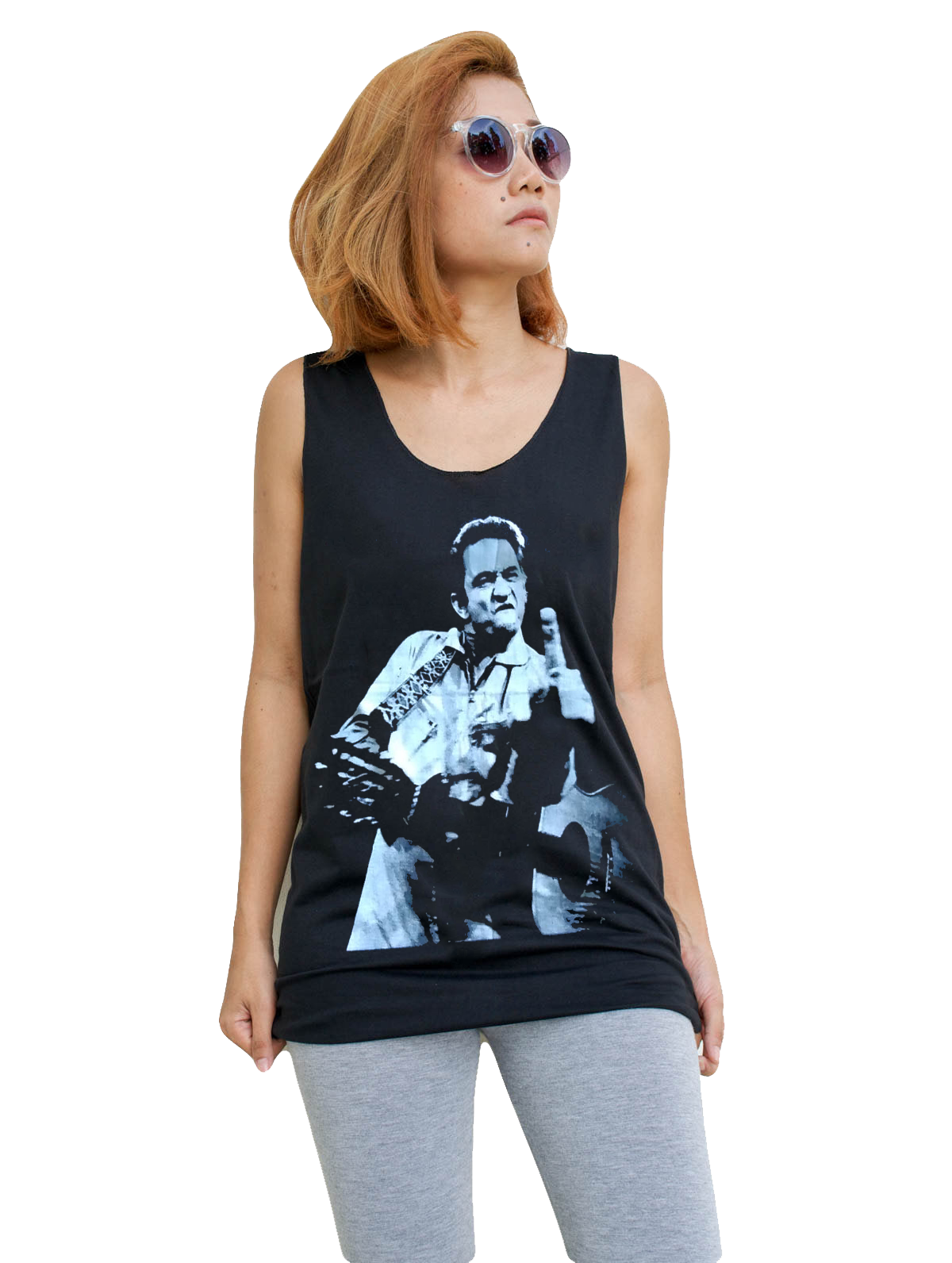 Unisex Johnny Cash Tank-Top Singlet vest Sleeveless T-shirt