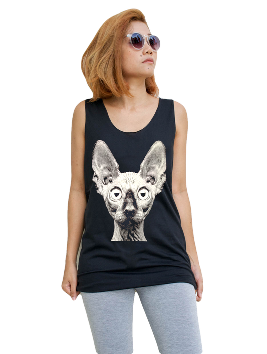 Unisex Sphynx Cat Tank-Top Singlet vest Sleeveless T-shirt