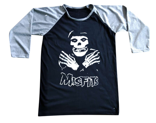 Unisex Misfits Raglan 3/4 Sleeve Baseball T-Shirt