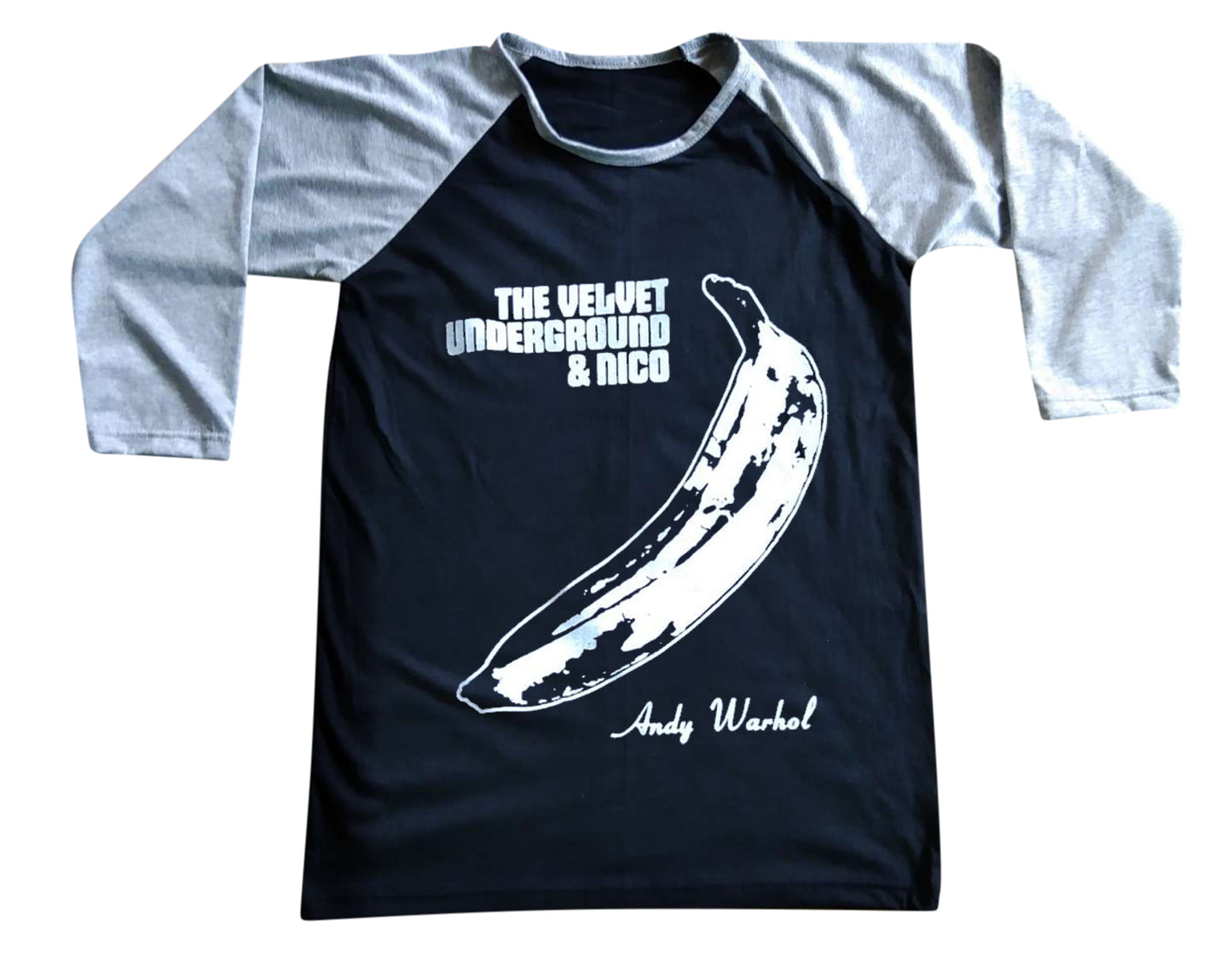 Unisex Andy Warhol The Velvet Underground Raglan 3/4 Sleeve Baseball T-Shirt