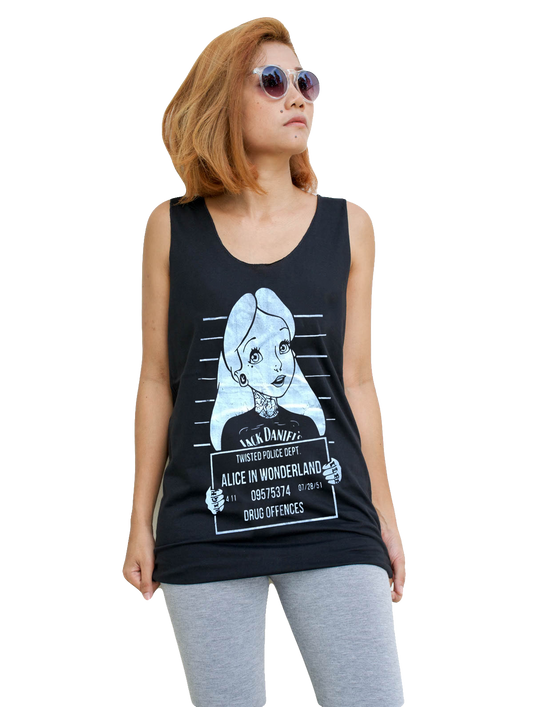 Unisex Alice In Wonderland Convict Tank-Top Singlet vest Sleeveless T-shirt