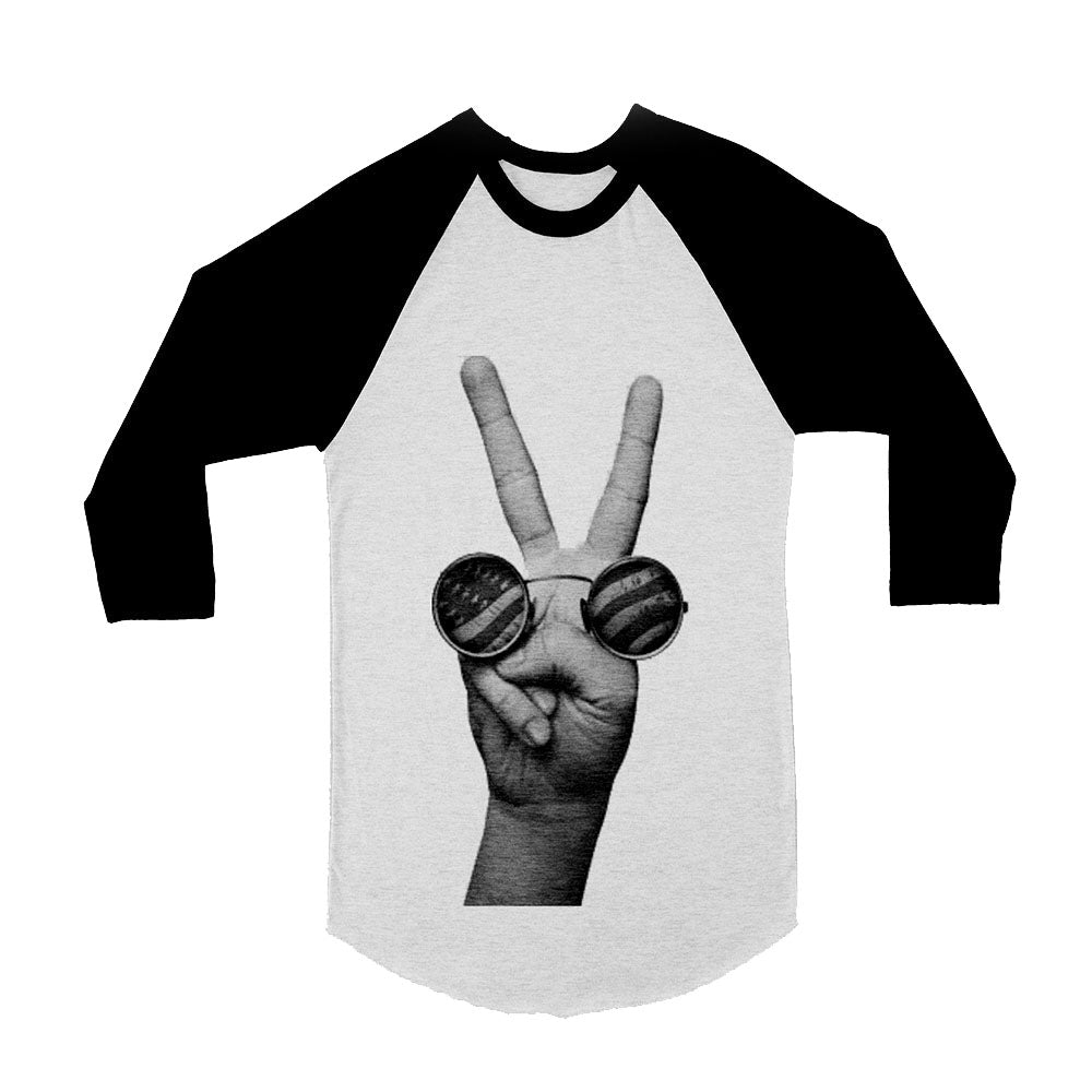 Unisex The US v John Lennon Peace 3/4 Sleeve Baseball T-Shirt