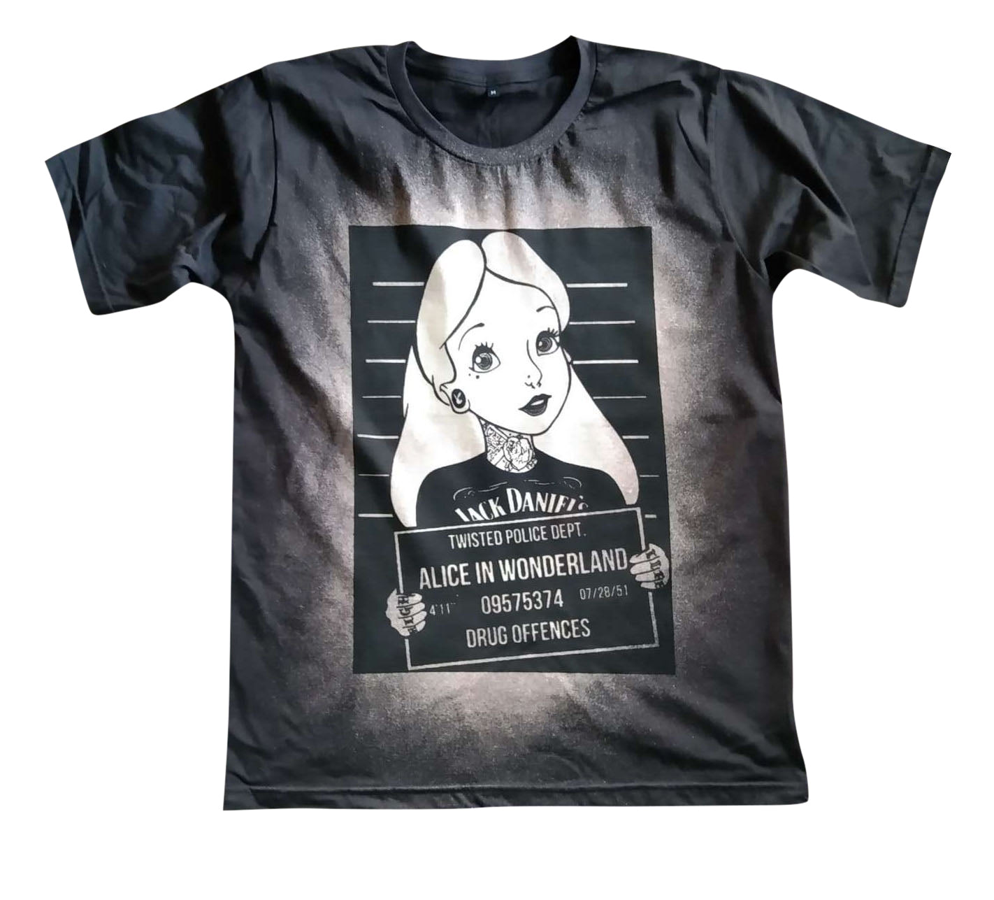 Alice In Wonderland Convict Mug Shot Short Sleeve T-Shirt