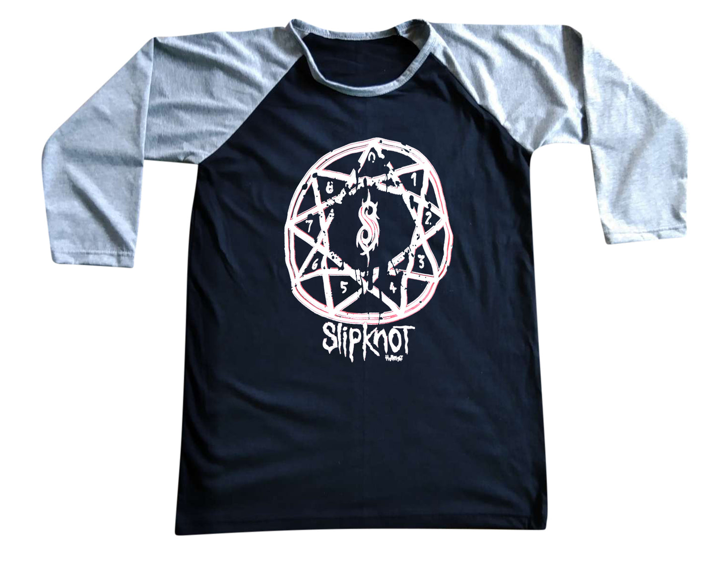 Unisex Slipknot Raglan 3/4 Sleeve Baseball T-Shirt