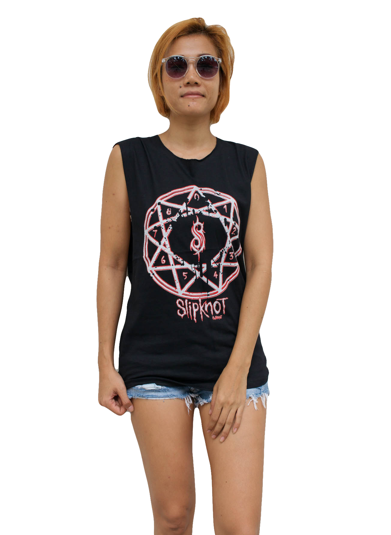 Ladies Slipknot Vest Tank-Top Singlet Sleeveless T-Shirt