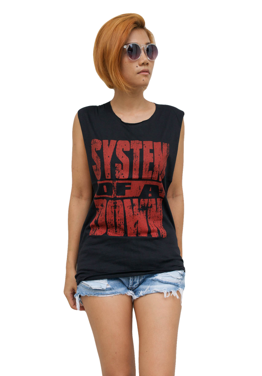 Ladies System Of A Down Vest Tank-Top Singlet Sleeveless T-Shirt