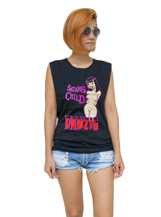 Ladies Danzig Vest Tank-Top Singlet Sleeveless T-Shirt