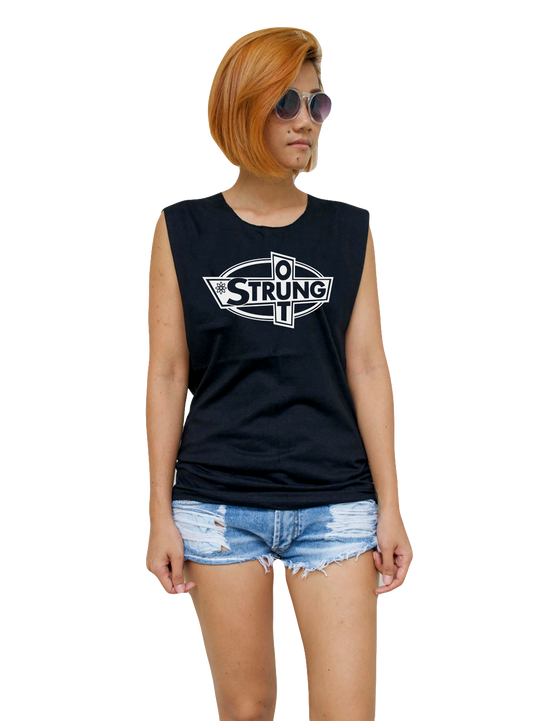 Ladies Strung Out Vest Tank-Top Singlet Sleeveless T-Shirt