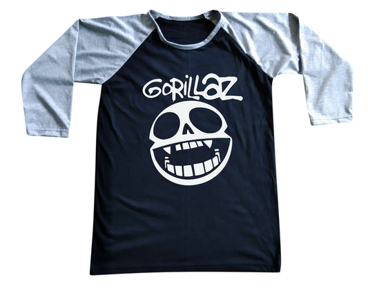 Unisex Gorillaz Raglan 3/4 Sleeve Baseball T-Shirt