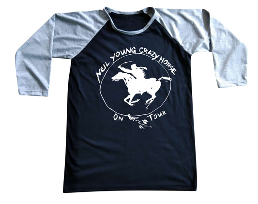 Unisex Neil Young Crazy Horse Raglan 3/4 Sleeve Baseball T-Shirt