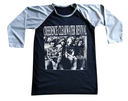 Unisex Creedence Clearwater Revival Raglan 3/4 Sleeve Baseball T-Shirt