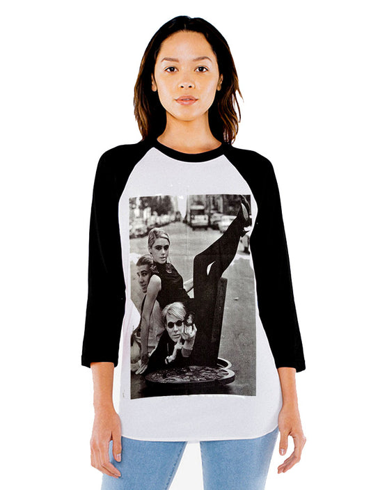 Unisex Andy Warhol Edie Sedgwick 3/4 Sleeve Baseball T-Shirt