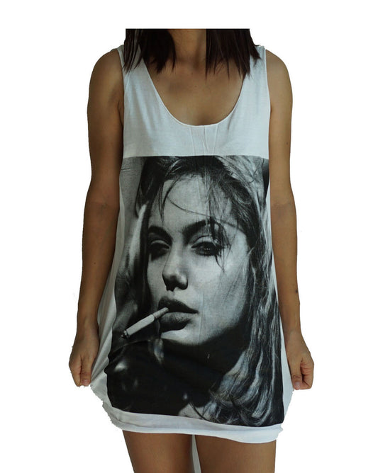 Unisex Angelina Jolie Tank-Top Singlet vest Sleeveless T-shirt